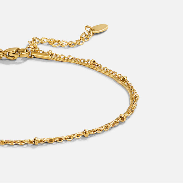 Pia Gold Layered Anklet