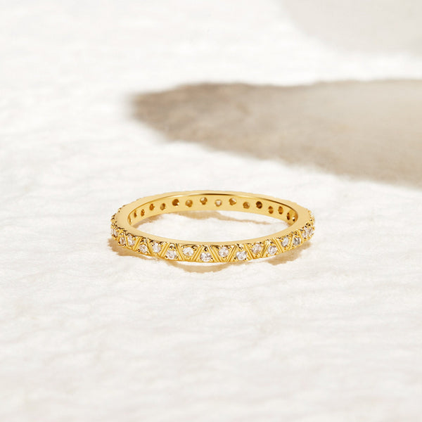 Arquette Gold & Crystal Band Ring