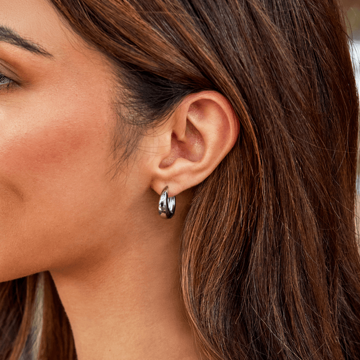 Audrey Silver Hoop Earrings
