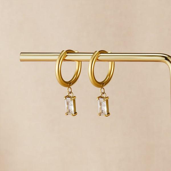 Avery White Crystal Drop Earrings