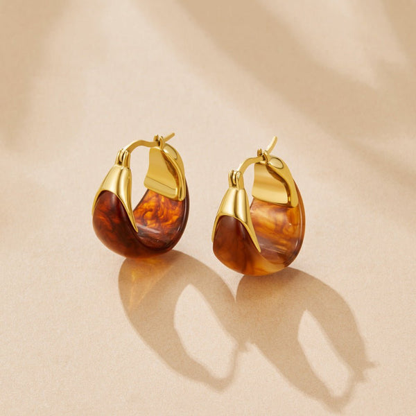 Brown Tahiti Hoop Earrings