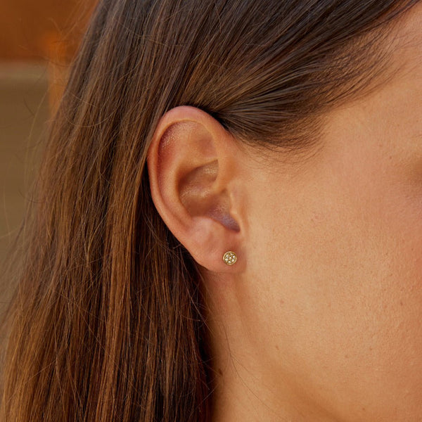 Elaine Crystal Disc Stud Earrings