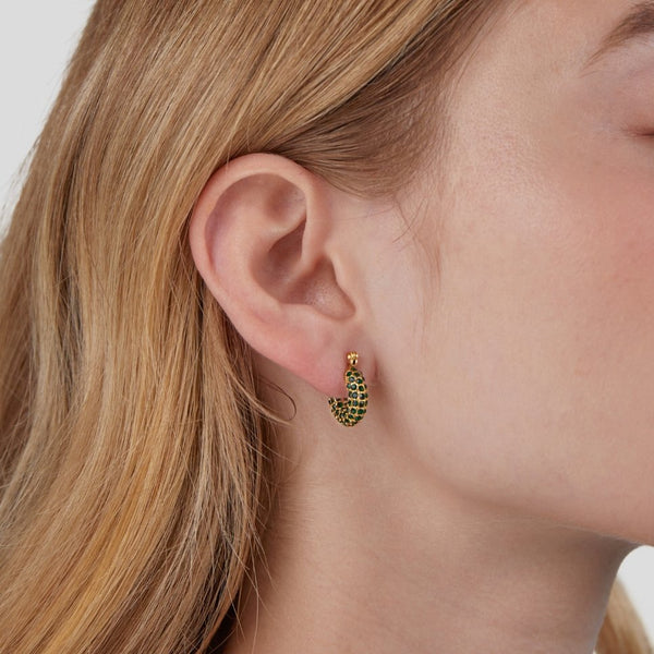 Emerald Beauty Hoop Earrings