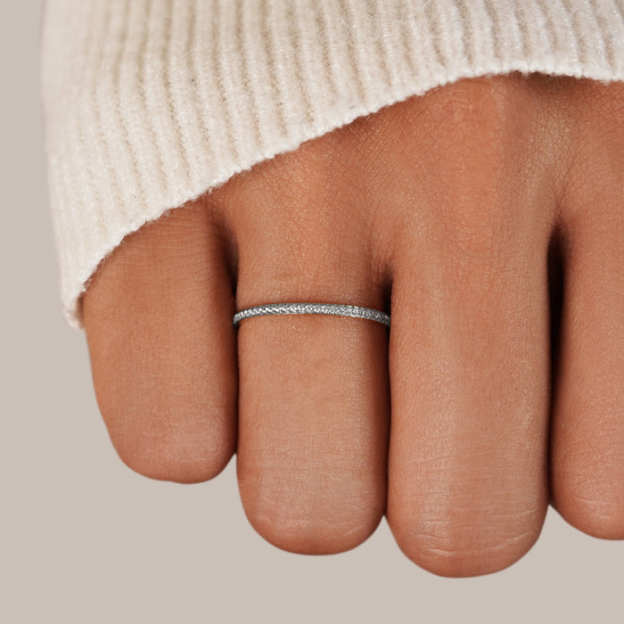 Silver Eternity Crystal Ring