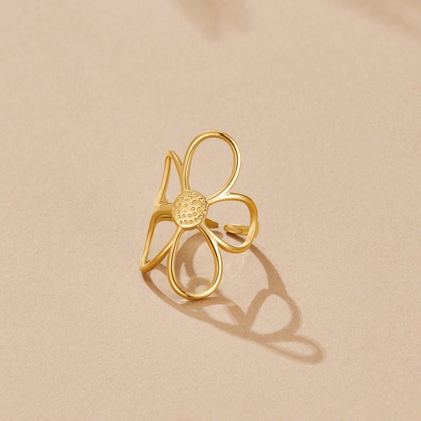 Golden Daisy Flower Ring