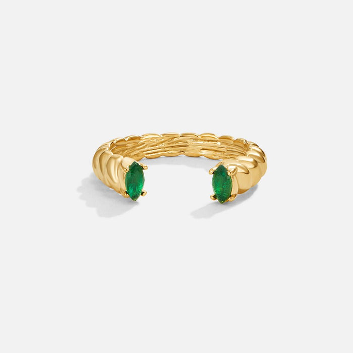 Green Emerald Cuff Ring