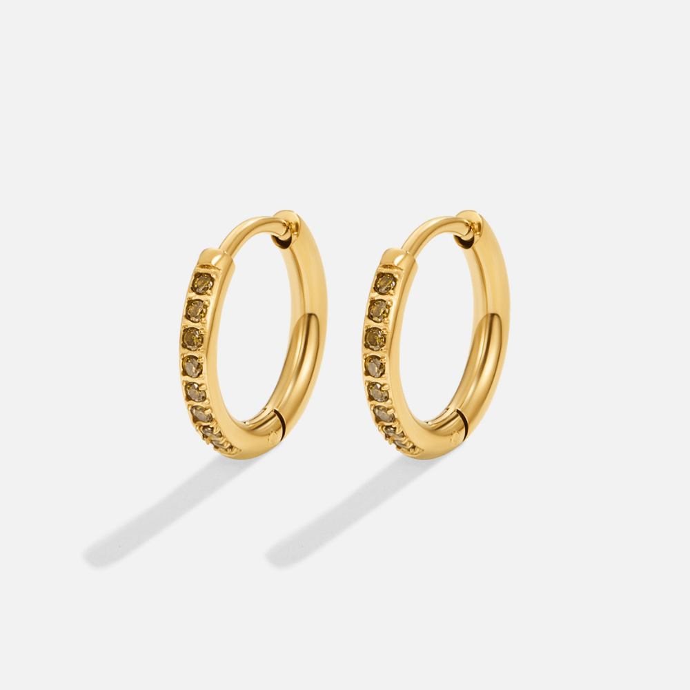 Green Eternity Hoop Earrings