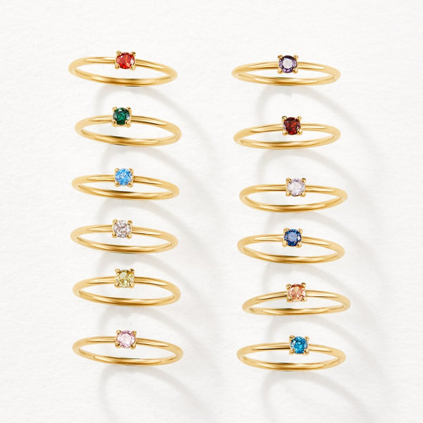 June Birthstone 18K Gold Ring
