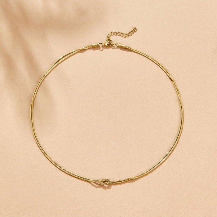 Knotted Gold Chain Necklace