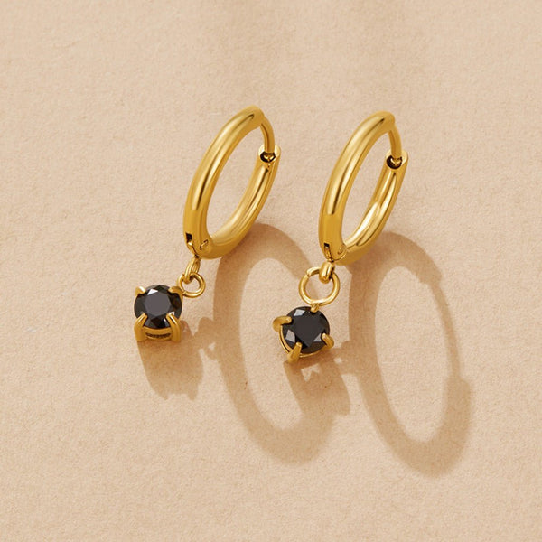 Maison Crystal Drop Hoop Earrings