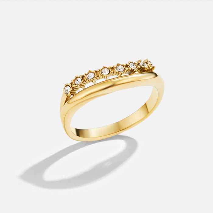 Marissa White Crystal Layered Ring