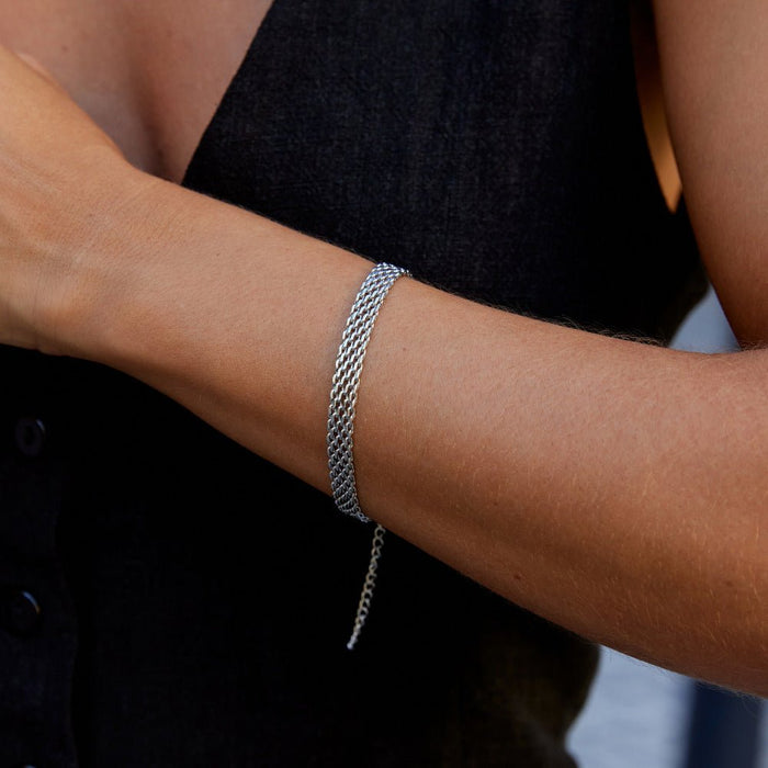 Molly Silver Mesh Chain Bracelet