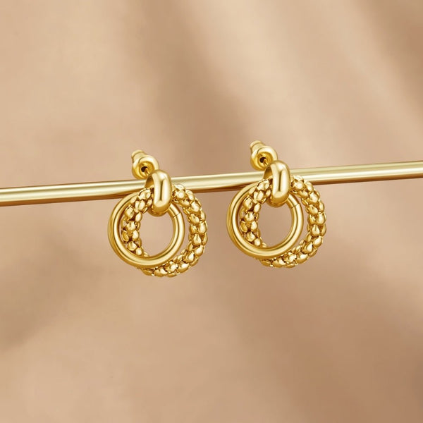 Monica Twisted Bead Hoop Earrings