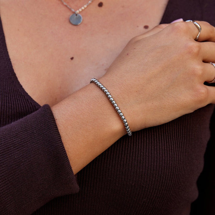 Niloya Beaded Silver Bracelet