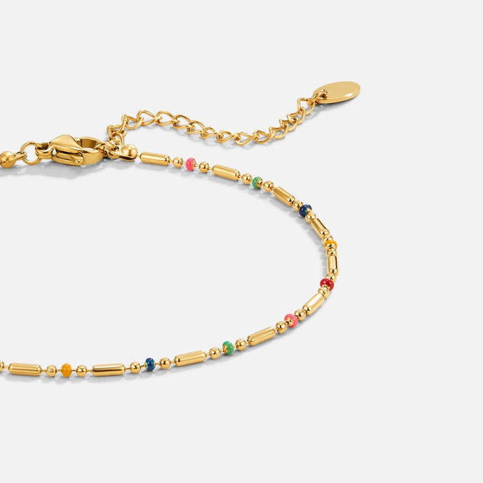 Rainbow Bead Anklet