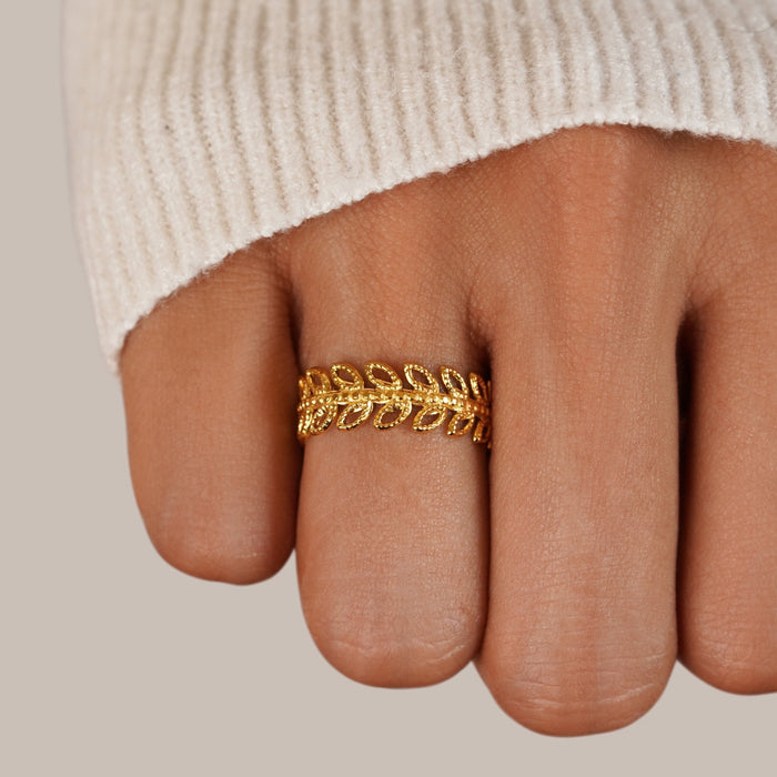 Summer Bloom Leaf Ring