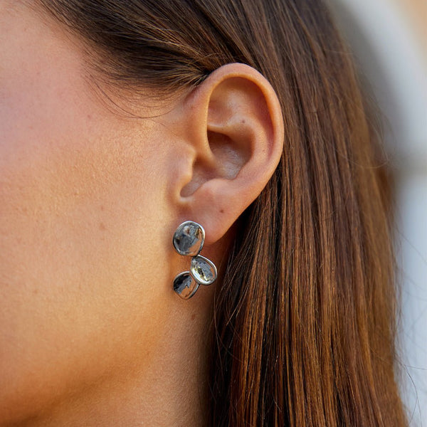 Tori Silver Petal Drop Earrings