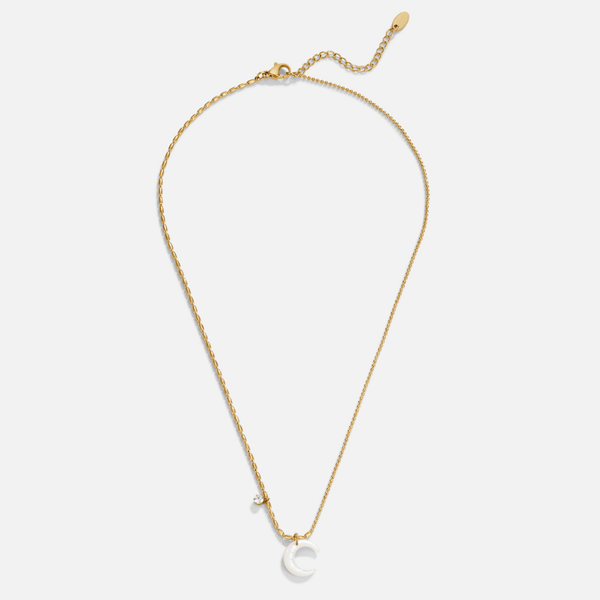 White Crescent Moon Necklace