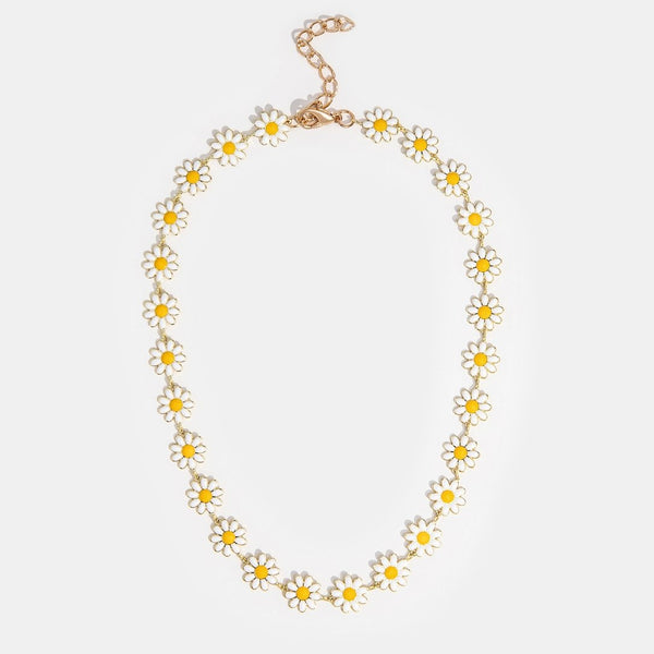 White Daisy Flower Necklace