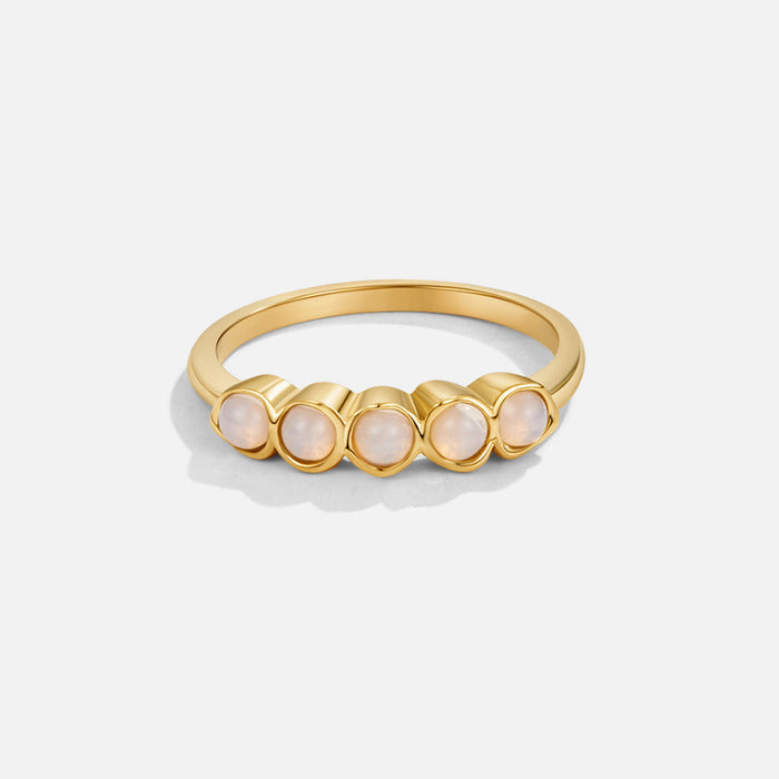 Golden Moonstone Eternity Ring
