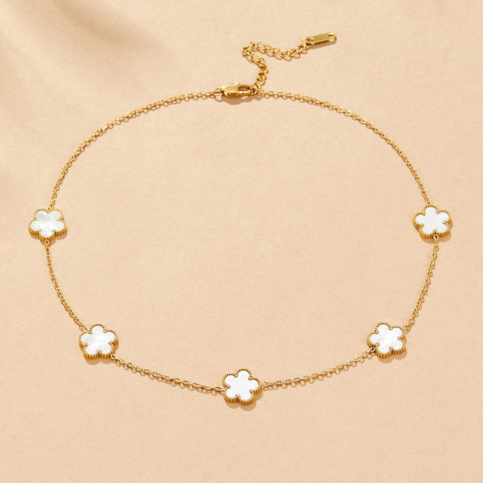 Pearl Shell Clover Necklace