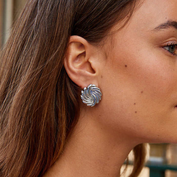 Silver Spiral Earrings