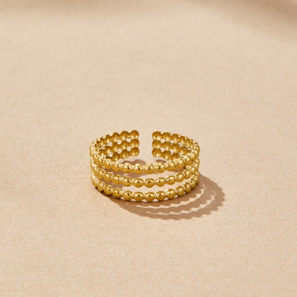 Beaded Ohio Gold Ring