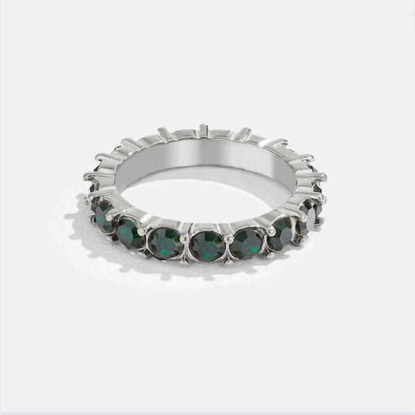 Emerald Beauty Silver Crystal Ring