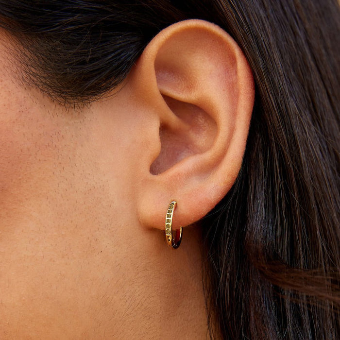 Green Eternity Hoop Earrings