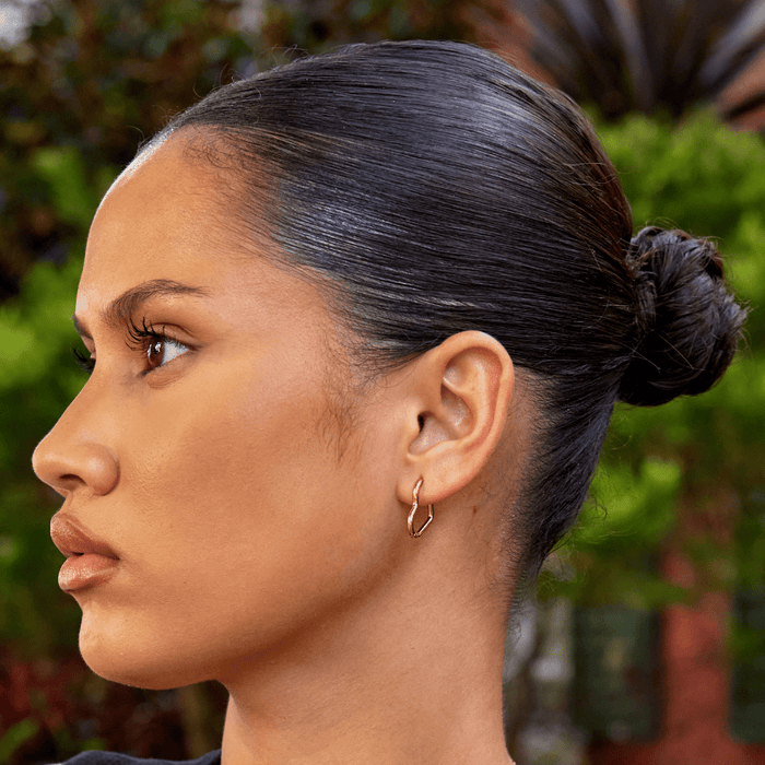 Heart Gold Hoops