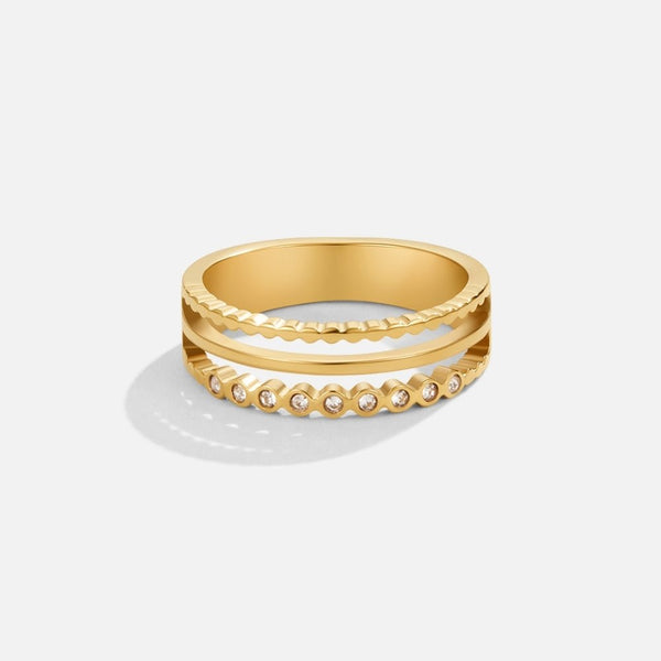 Layered Elowyn Crystal Ring