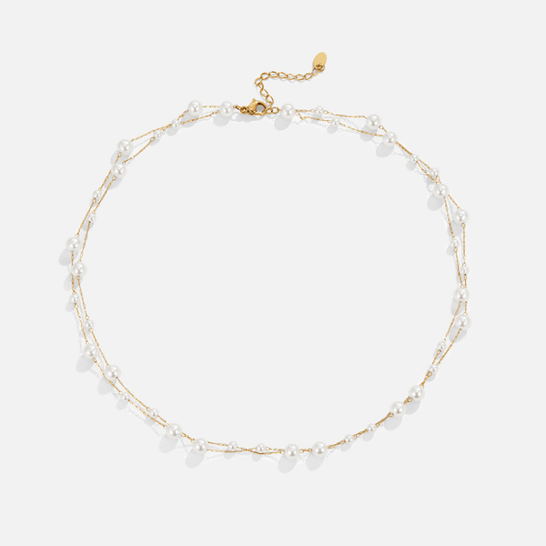 Layered Tori Pearl Necklace