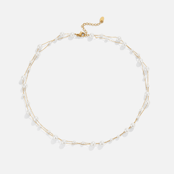 Layered Tori Pearl Necklace