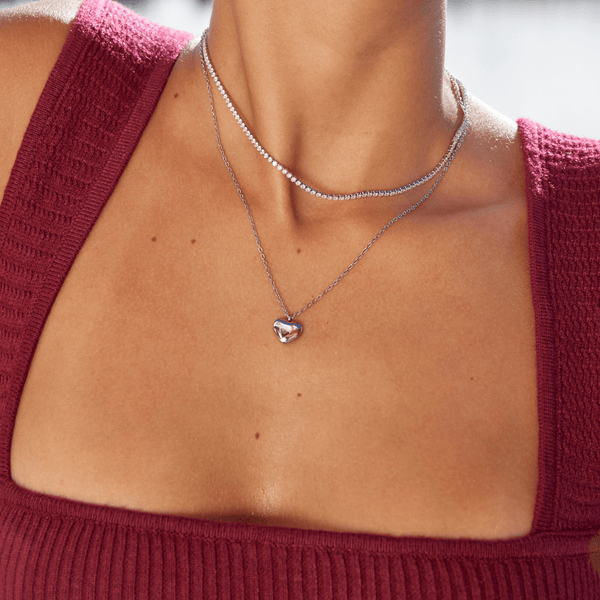 Cordelia Silver Crystal Necklace