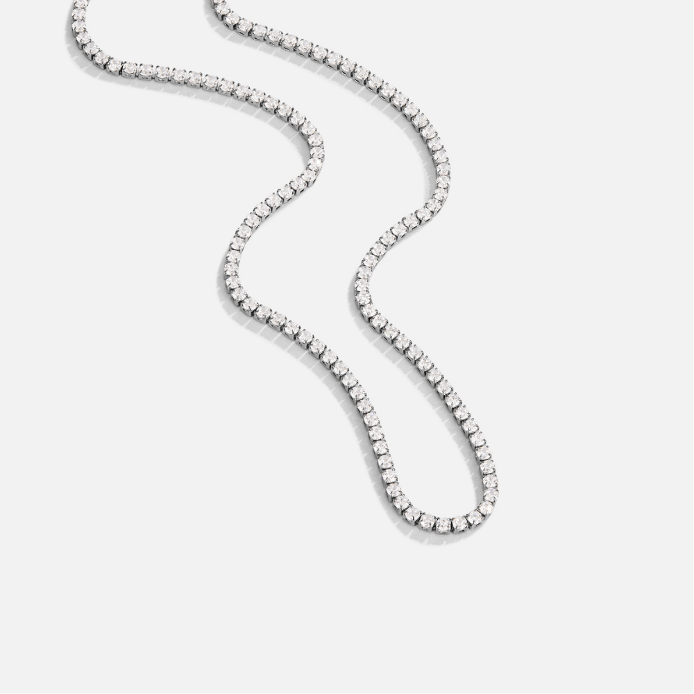 Cordelia Silver Crystal Necklace