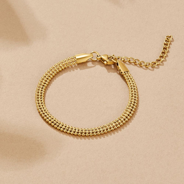 Milan Gold Beaded Chain Bracelet