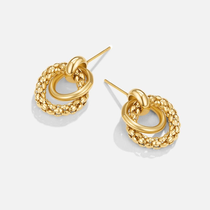 Monica Twisted Bead Hoop Earrings