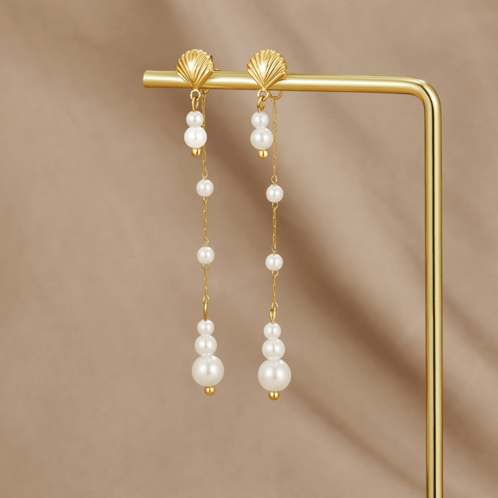 Neesa Pearl Tassel Earrings