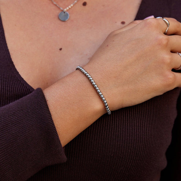 Niloya Beaded Silver Bracelet