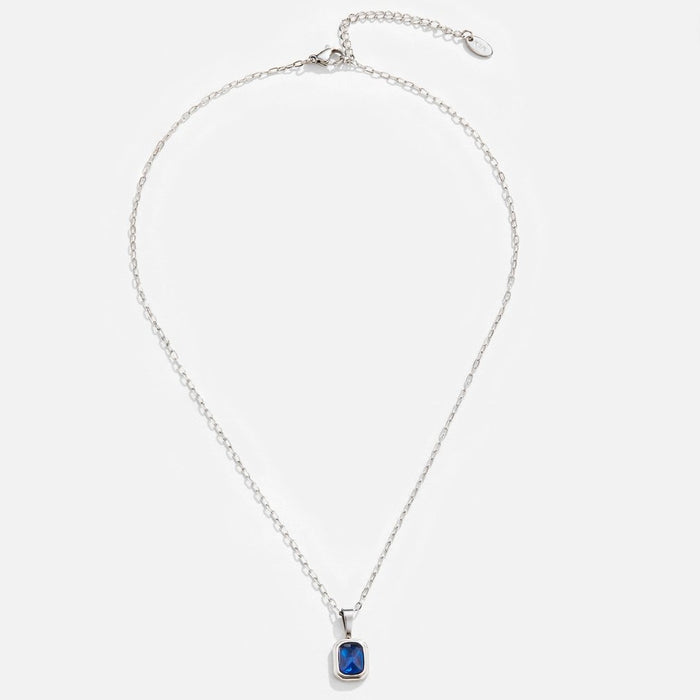 Ocean Blue Pendant Silver Necklace