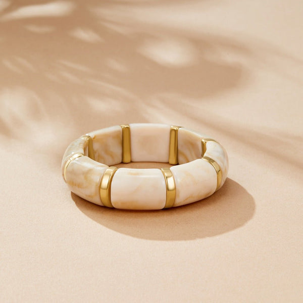 Sabina White Marbled Bracelet
