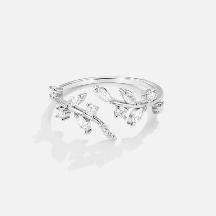 Silver Crystal Vine Ring