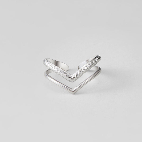 Silver Harper Layered Wrap Ring