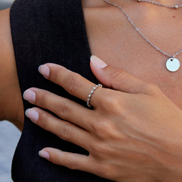 Silver Milana Crystal Ring