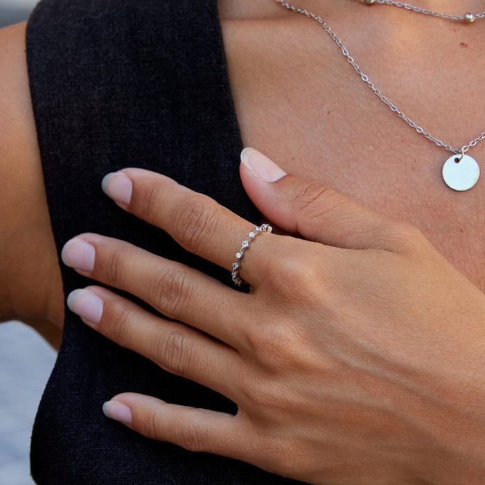 Silver Milana Crystal Ring