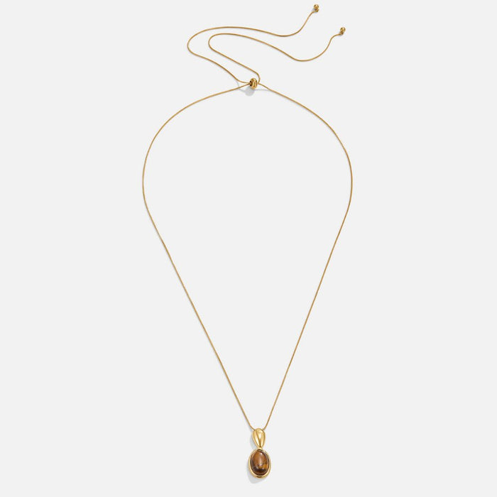 Tiger Eye Stone Long Necklace